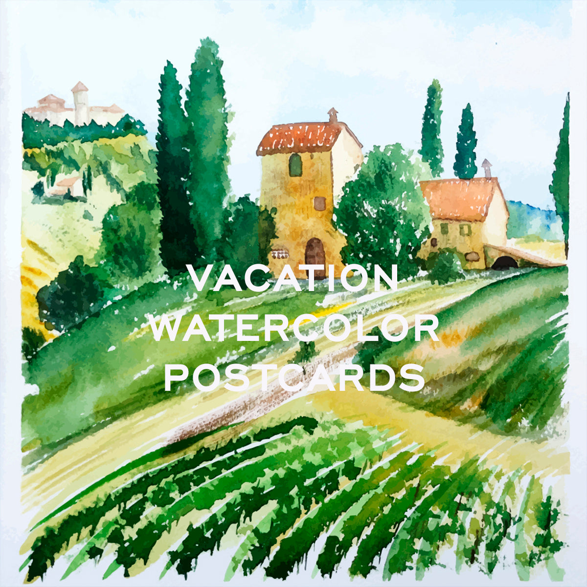 Vacation Watercolor Postcards