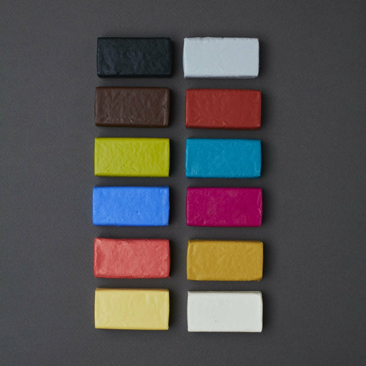 12er-Set Farben Ledereffekt 25 g. Fimo