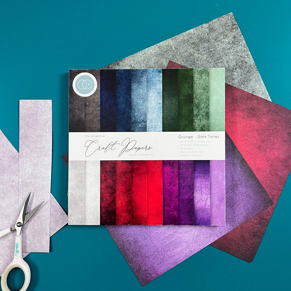 Set Papier Scrapbooking Grunge Dark Tones 15 X 15 Craft Consortium