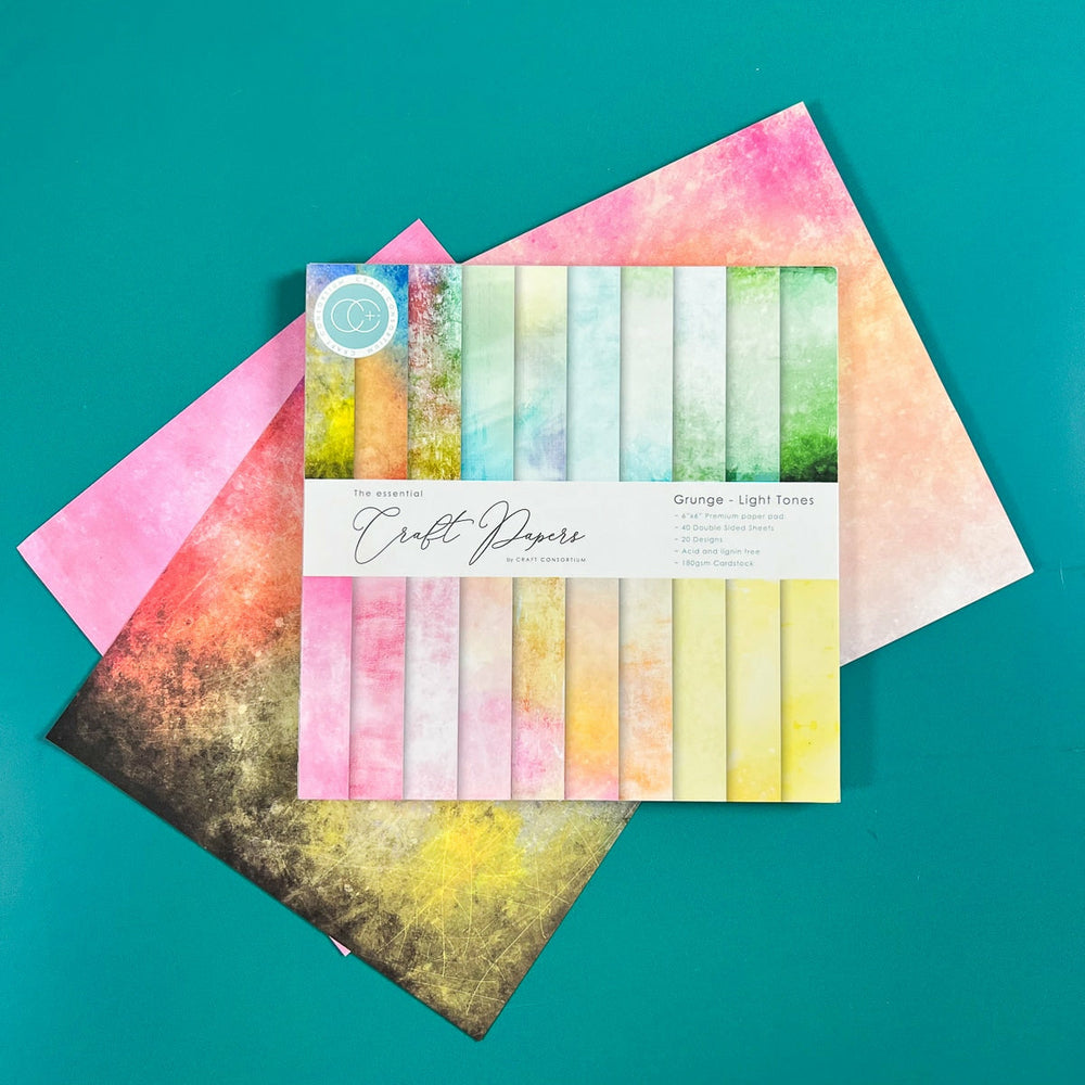 Set Papier Scrapbooking Grunge Light Tones 15 X 15 Craft Consortium