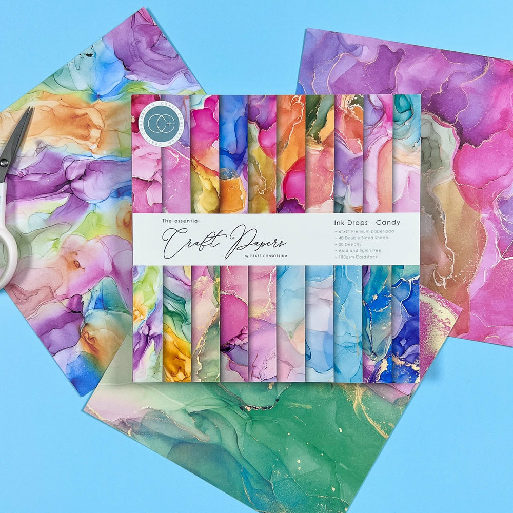 Set Papier Scrapbooking Drops Candy 15 X 15 Craft Consortium