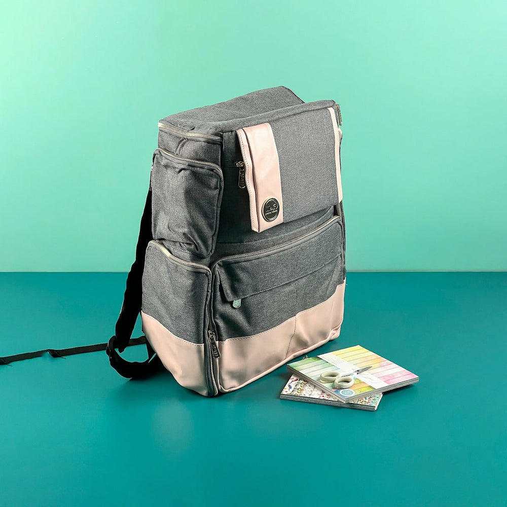 Rucksack Backpack Grau Und Rosa We R Memory Keepers
