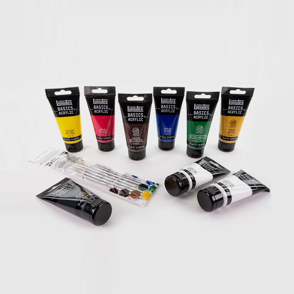 Box mit Acrylfarben 9 Tuben 75ml Liquitex