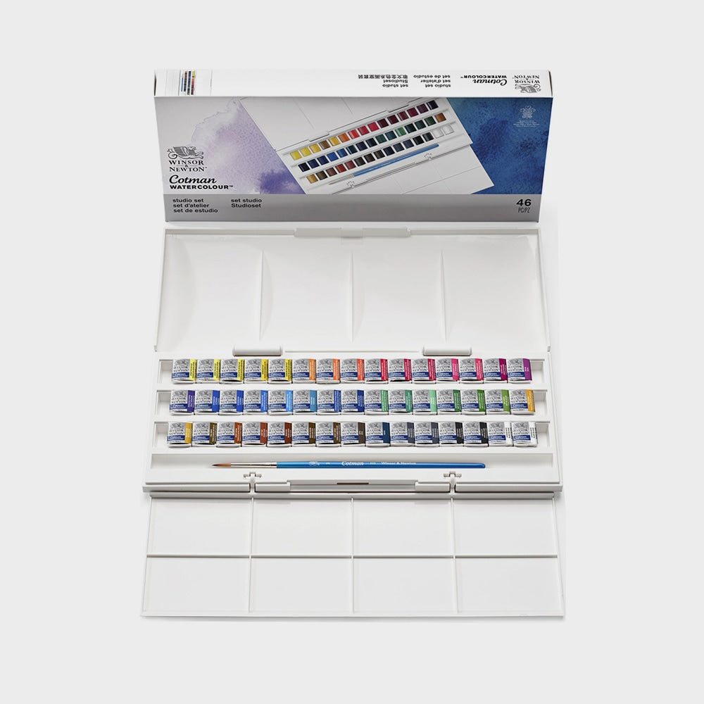 Box 45 Näpfchen Aquarelle Cotman Winsor & Newton
