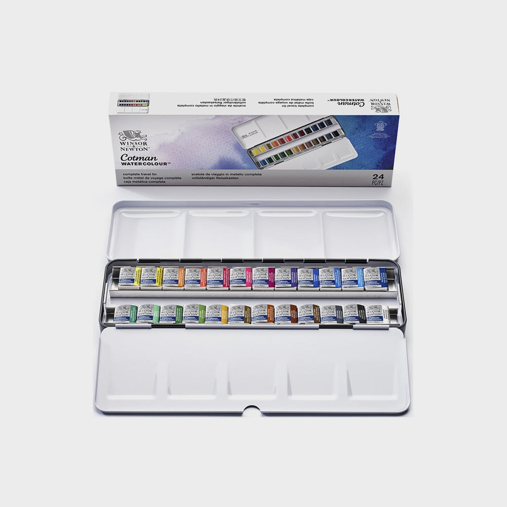 Box 24 Aquarellfarben Halbes Näpfchen Winsor & Newton (1)
