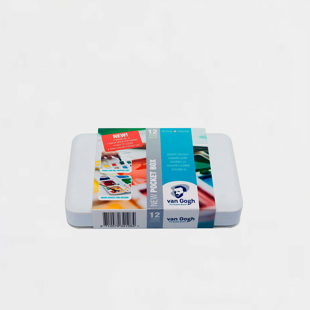 Aquarellbox 12 Halbe Näpfchen mit Pinsel Van Gogh (2)