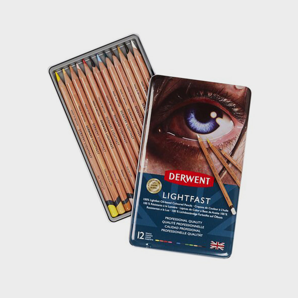 Metallbox 12 Farbstifte Lightfast Derwent