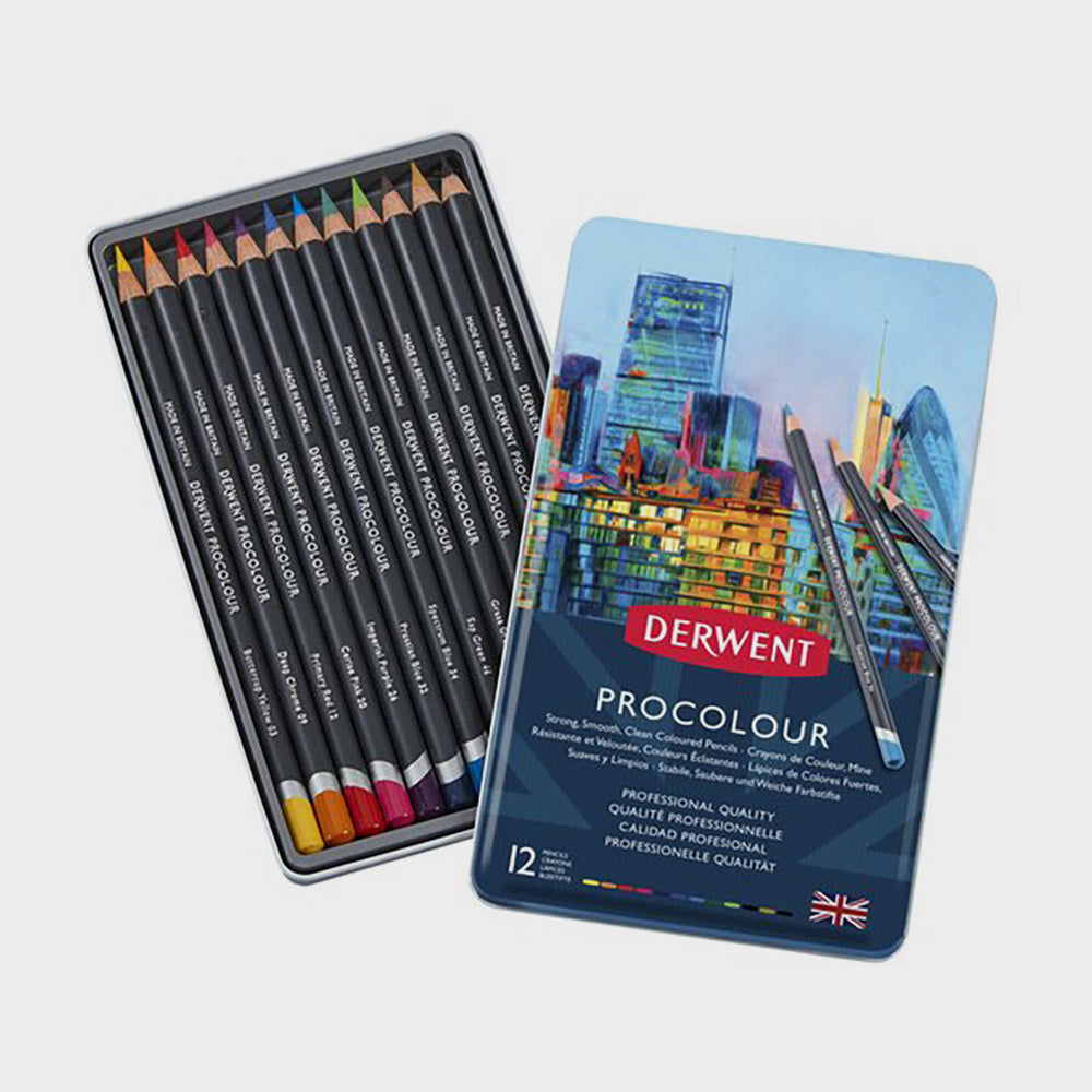 Metallbox 12 Farbstifte Procolour Derwent