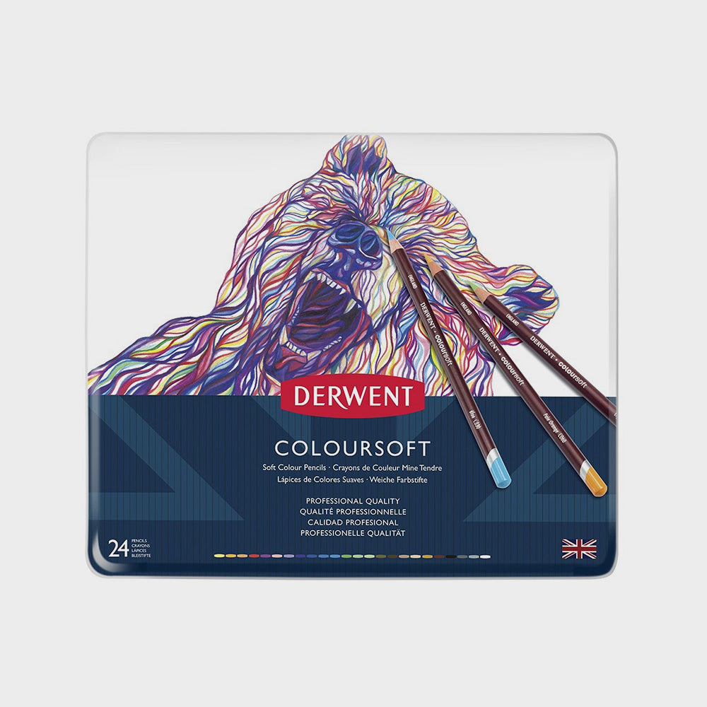 Metallbox 24 Farbstifte Coloursoft Derwent (1)