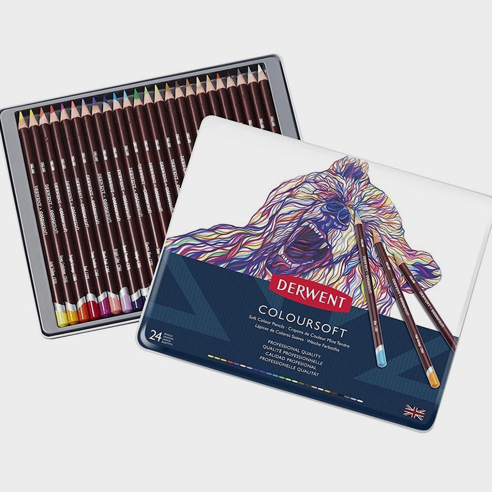 Metallbox 24 Farbstifte Coloursoft Derwent