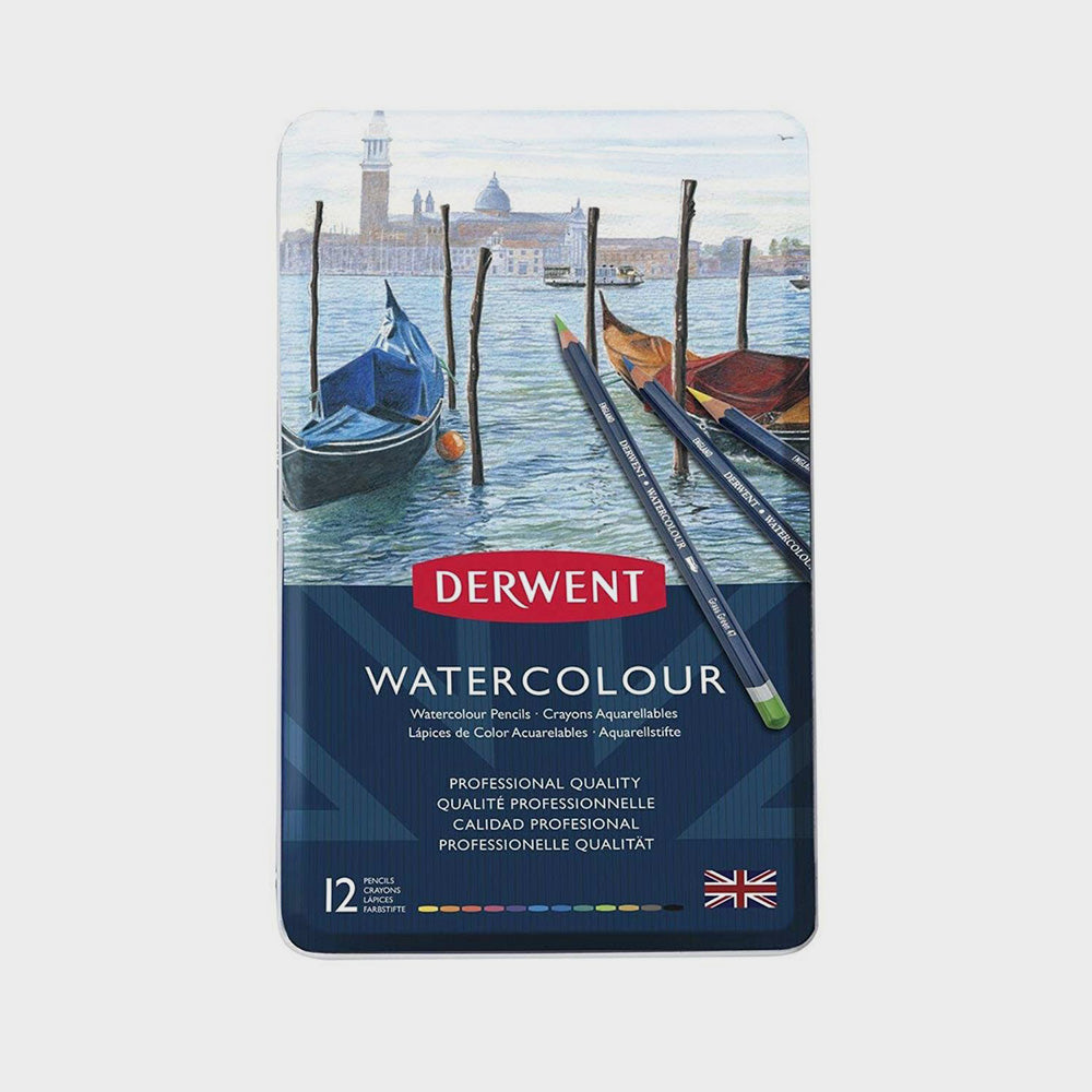 Metallbox 12 Aquarellstifte Derwent