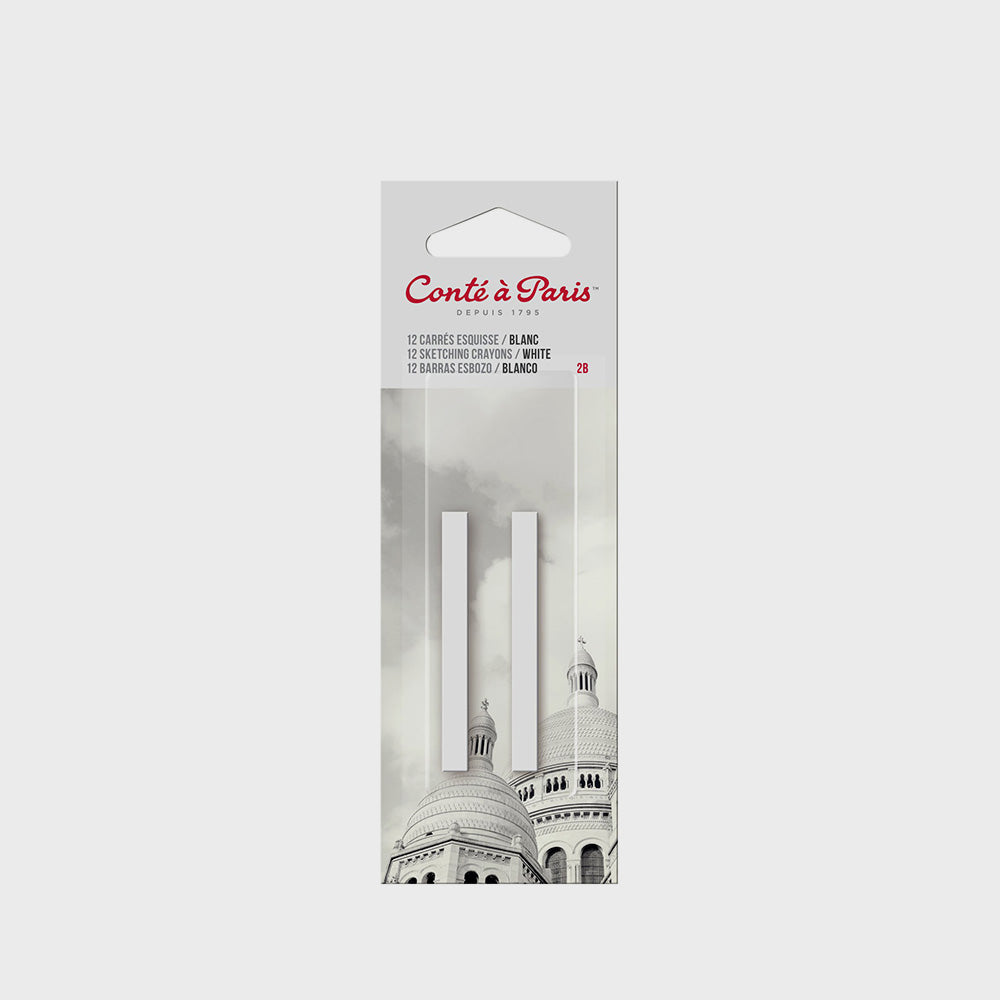 Conté Sichtverpackung 2 Carrés Zeichenkreiden Weiss 2b