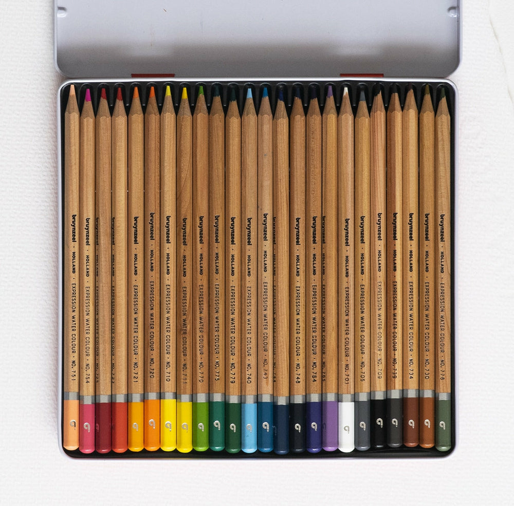 Metallbox 24 Aquarellstifte Expression Bruynzeel