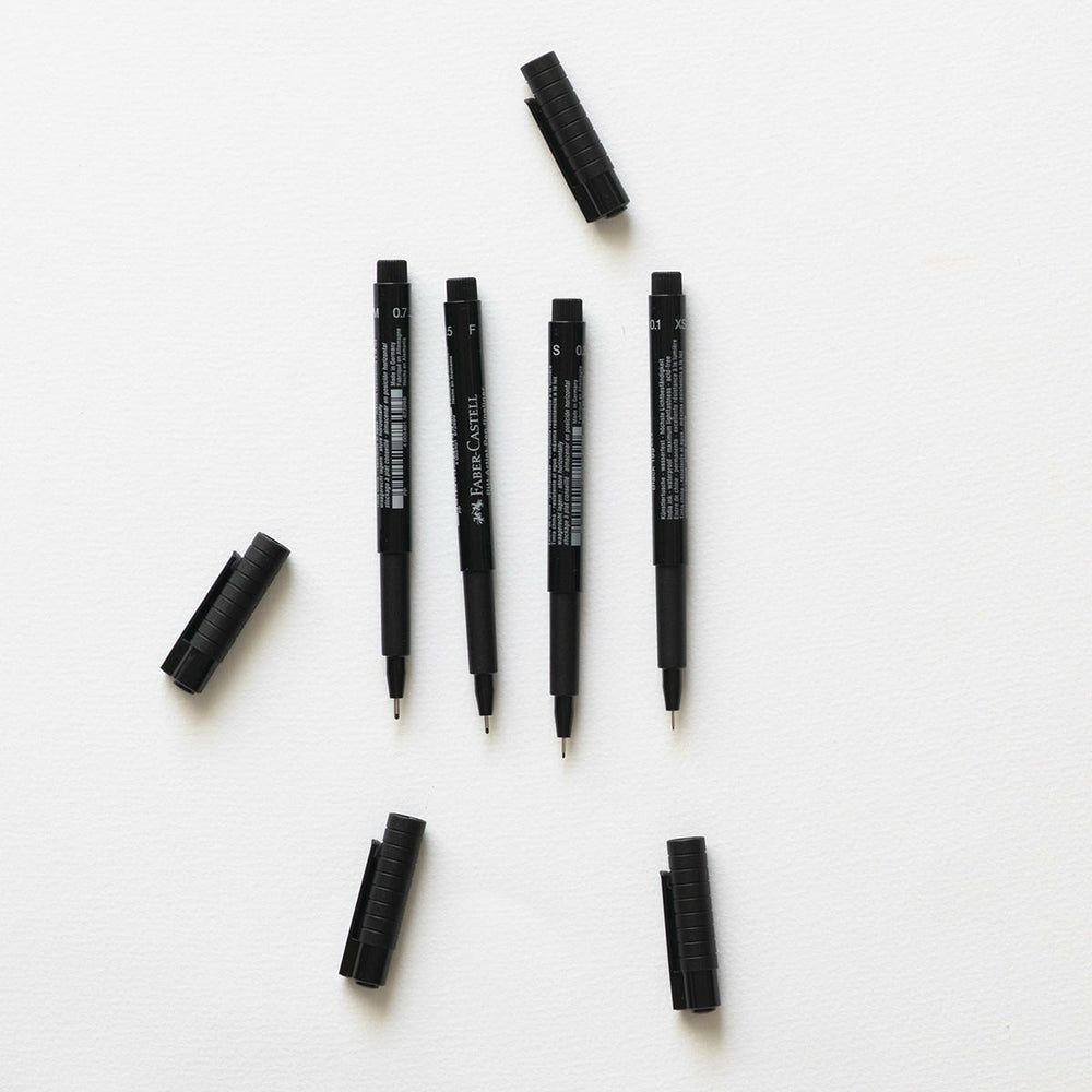 Etui 4er-Set Marker S, F, M, B, Pitt Artist Schwarz Faber Castell