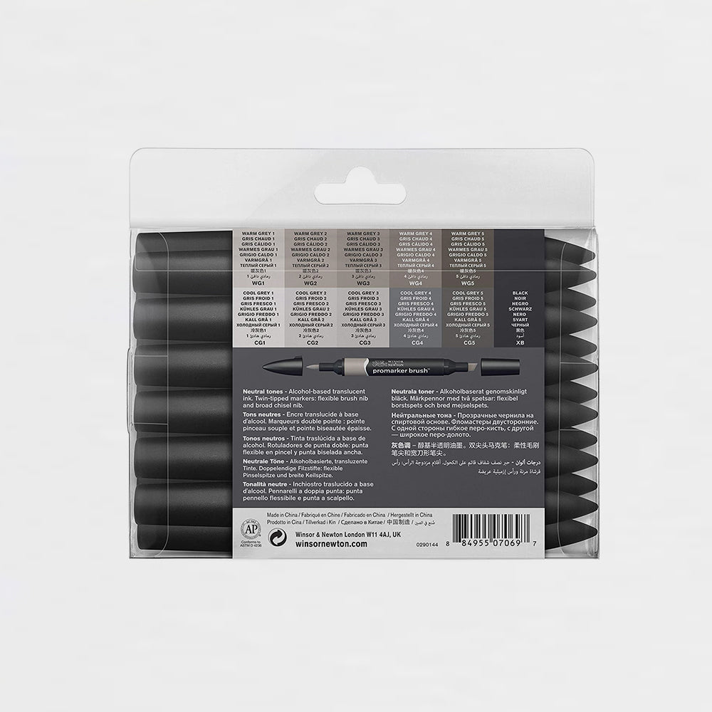 12er-Set + 1 Marker Brushmarker Neutrale Töne Winsor & Newton (2)