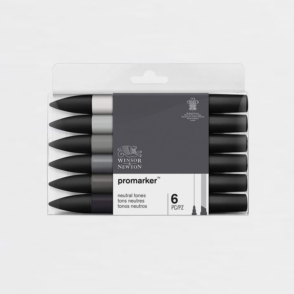 Etui 6 Marker Promarker Neutrale Farben Winsor & Newton (1)