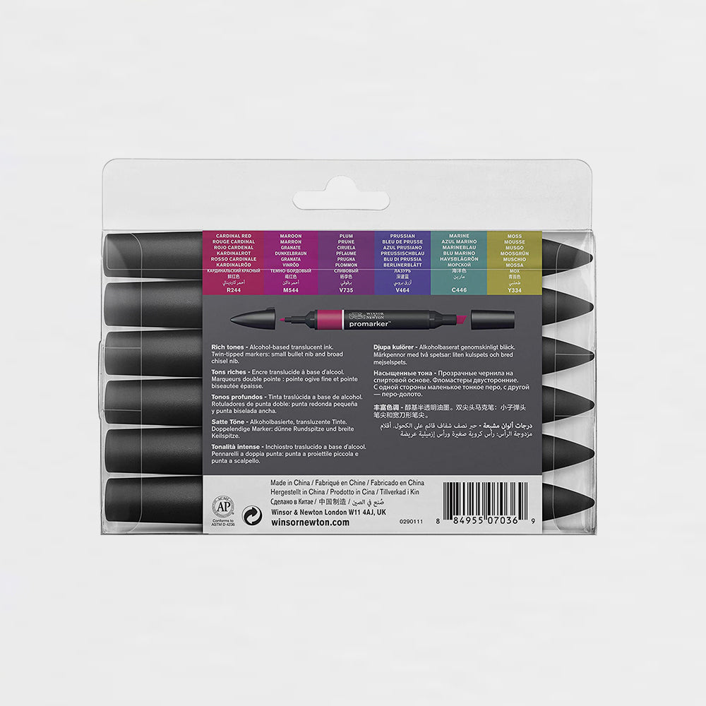 6er-Set Marker Promarker Grundtöne Winsor & Newton (1)