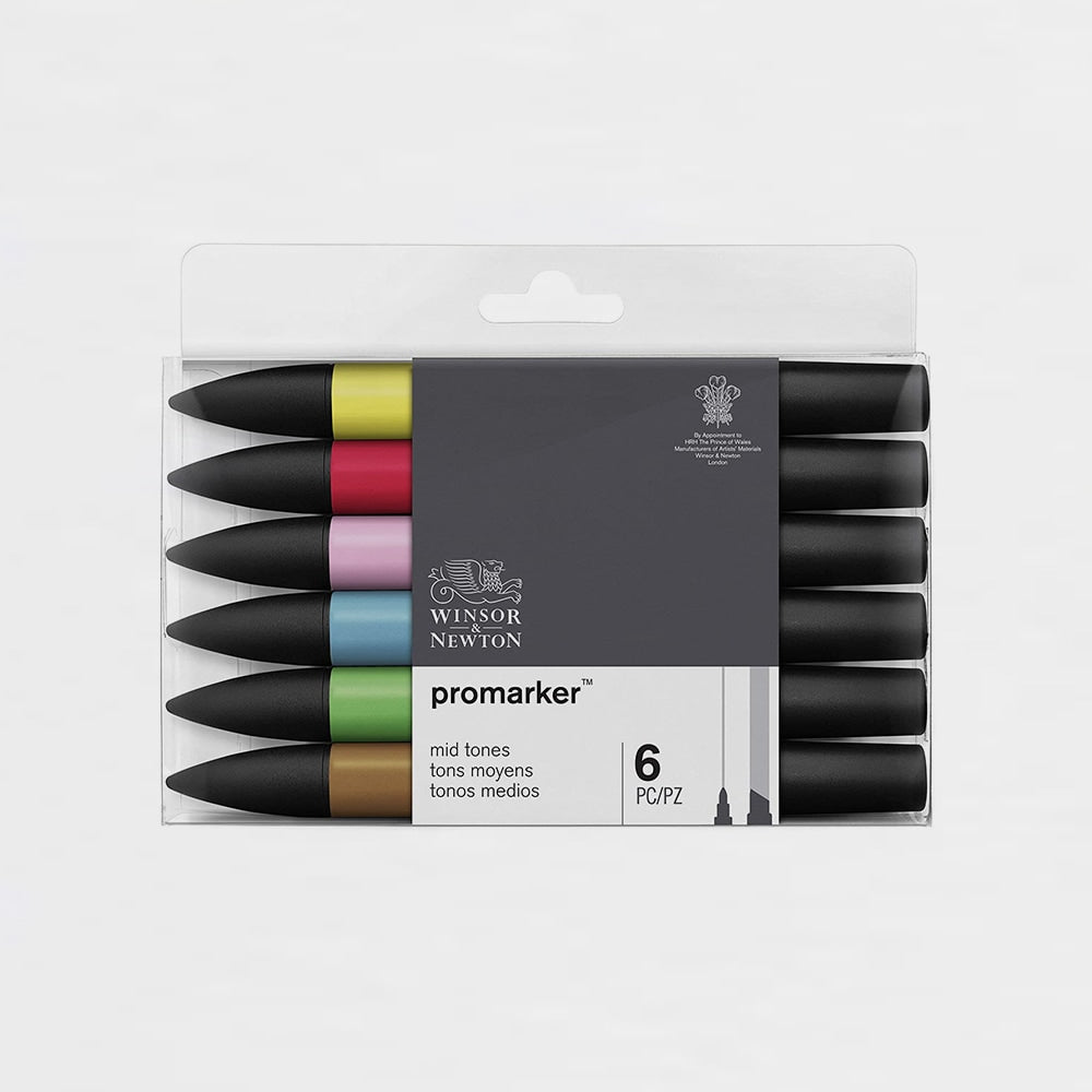 6er-Set Marker Promarker mittlere Töne Winsor & Newton (1)