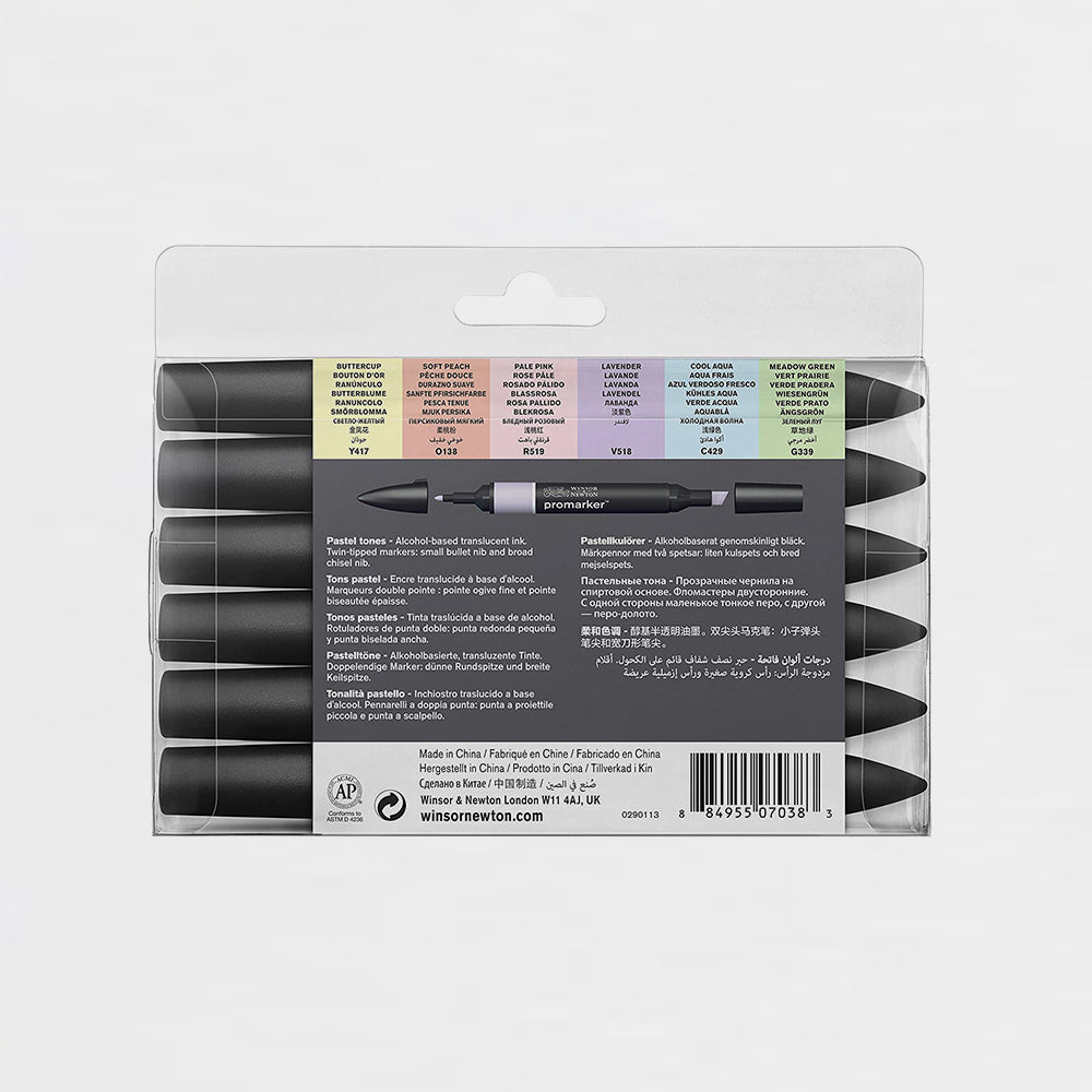 6er-Set Marker Promarker Pastelltöne Winsor & Newton (2)