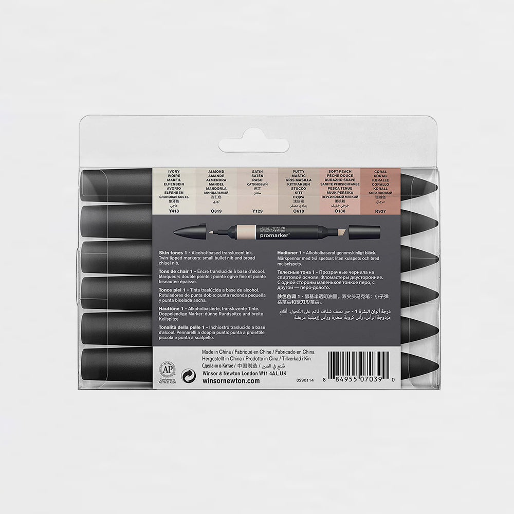 6er-Set Marker Promarker Helle Hauttöne Winsor & Newton (2)