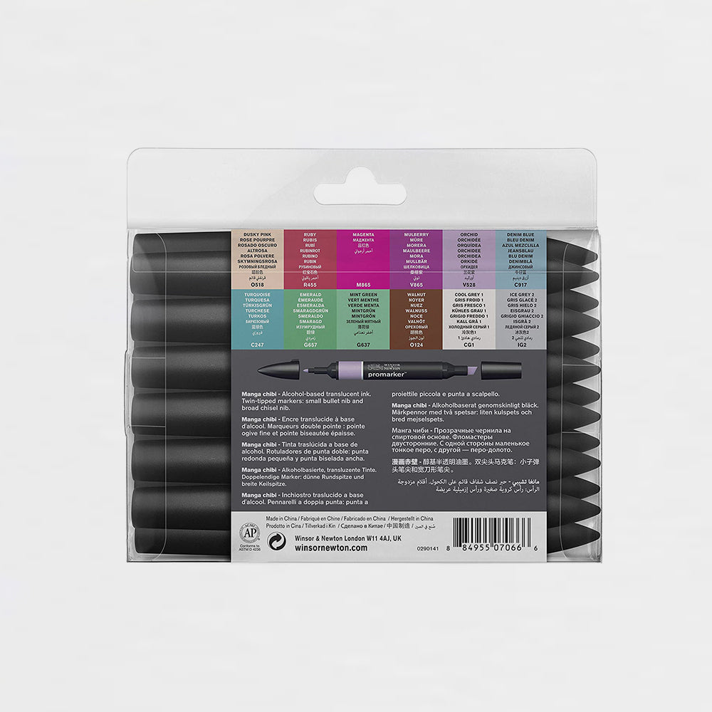 12er-Set + 1 Marker Promarker Manga Chibi Winsor & Newton (2)