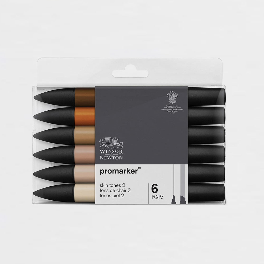 6er-Set Marker Promarker Dunkle Hauttöne Winsor & Newton