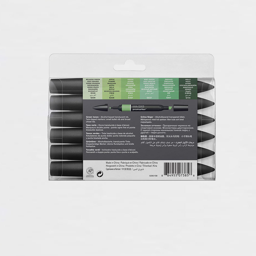 12er-Set Marker Grüntöne Promarker Winsor & Newton (2)