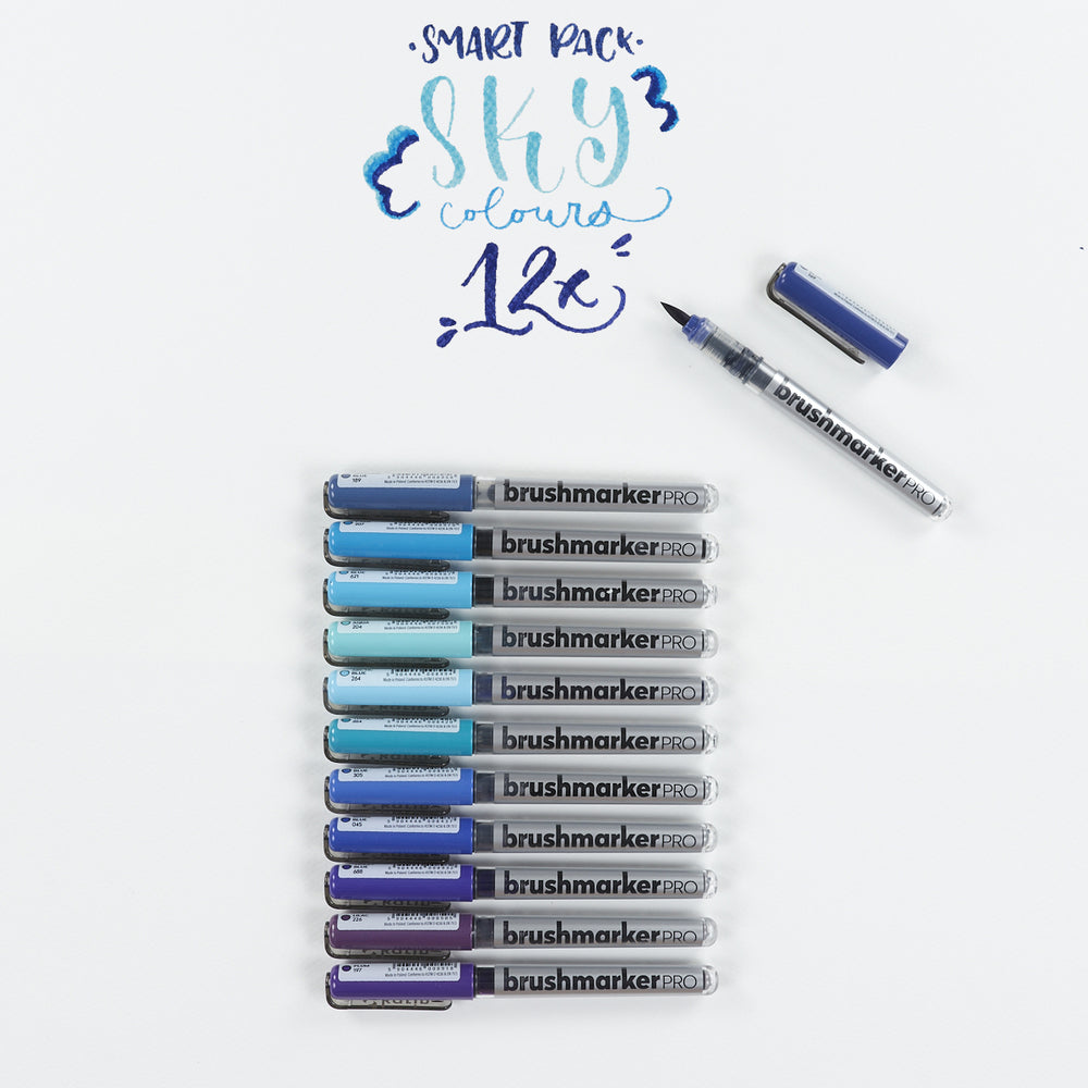 Set mit 12 Filzstiften Sky Colors Brushmarker Pro Karin (1)