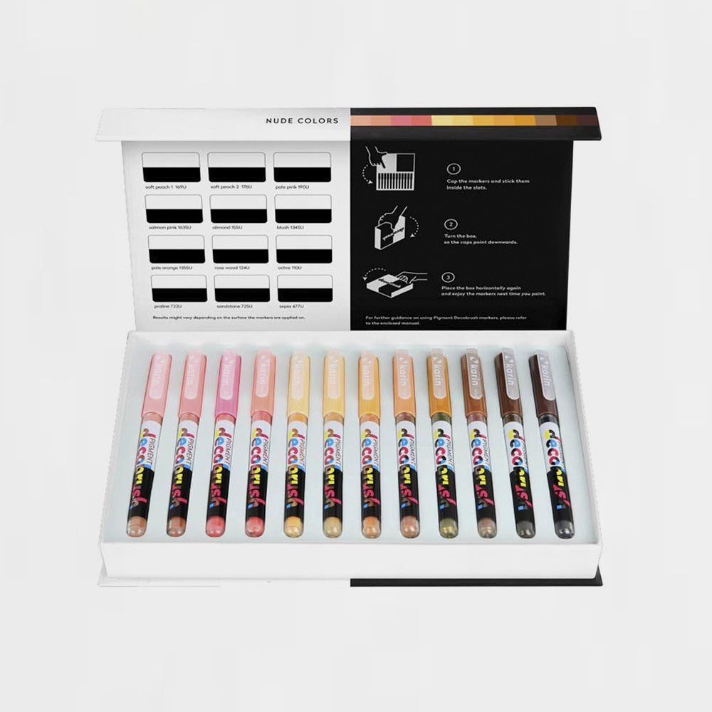 Box mit 12 Filzstiften Nude Pigment Decobrush Karin
