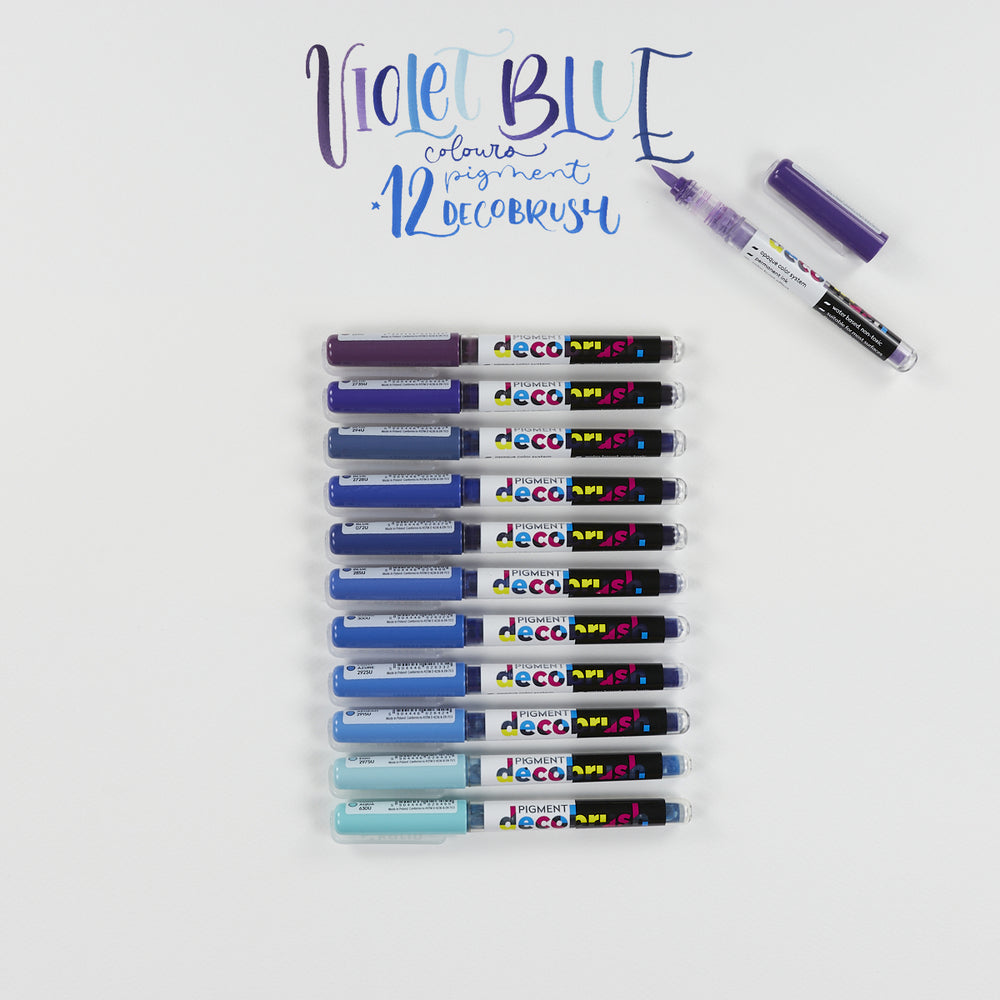 Box mit 12 Filzstiften Violet-Blue Pigment Decobrush Karin (1)