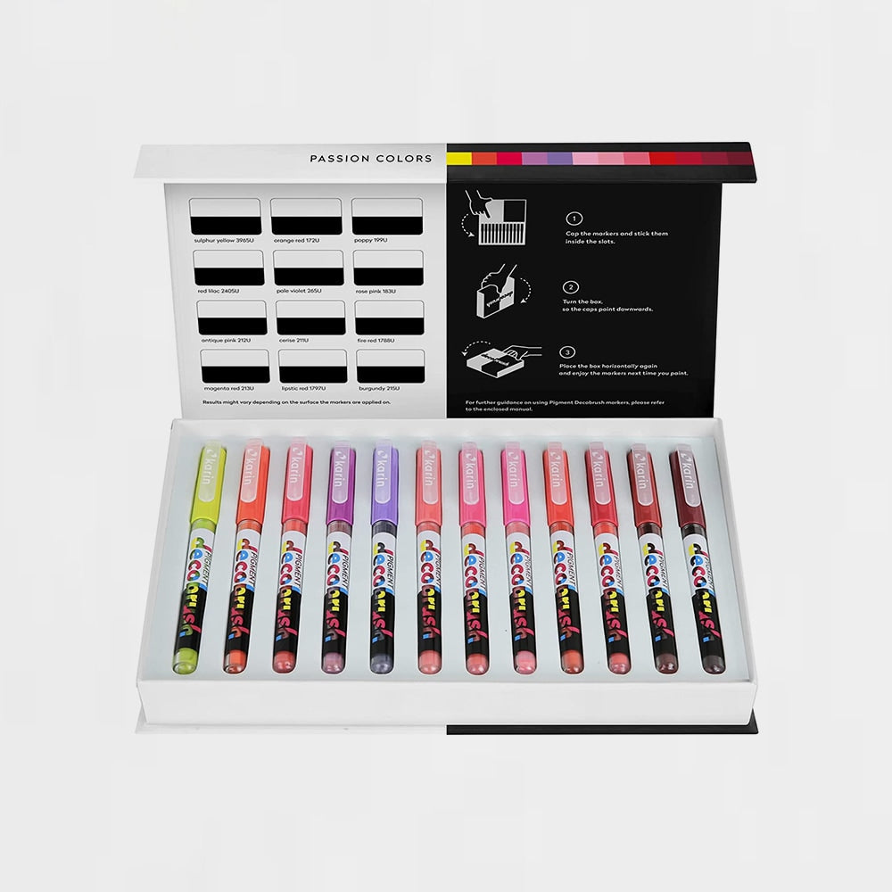 Box mit 12 Filzstiften Passion Pigment Decobrush Karin