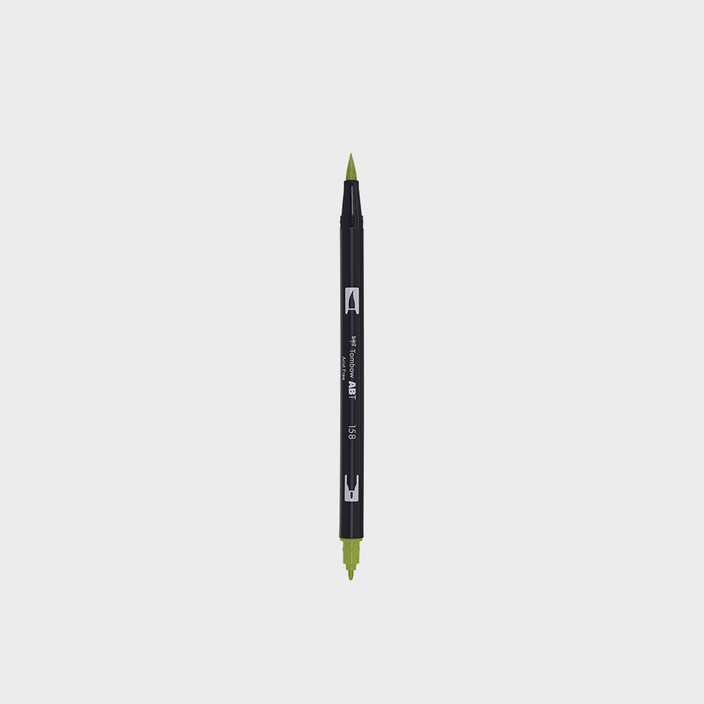 Marker Dual Brush 158 Dark Olive Tombow