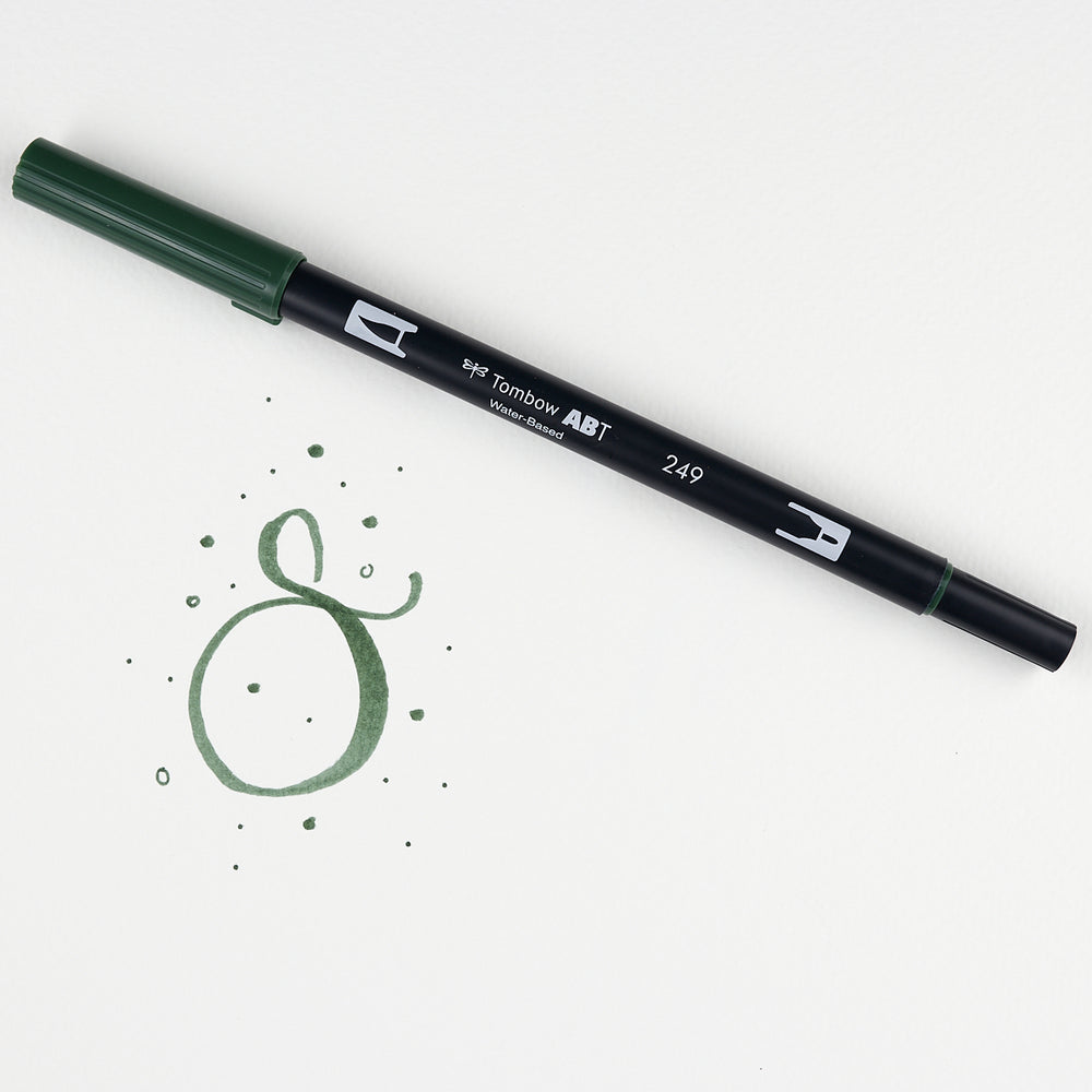 Marker Dual Brush 249 Hunter Green Tombow (1)