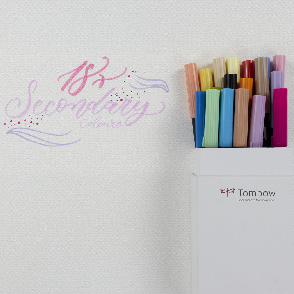 Set mit 18 Filzstiften in Sekundärfarben Tombow Dual Brush (1)