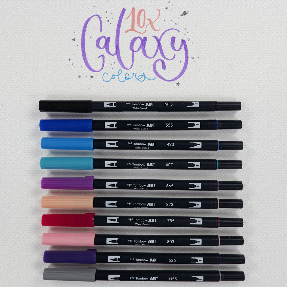 Set mit 10 Filzstiften Galaxia Dual Tip Tombow (1)