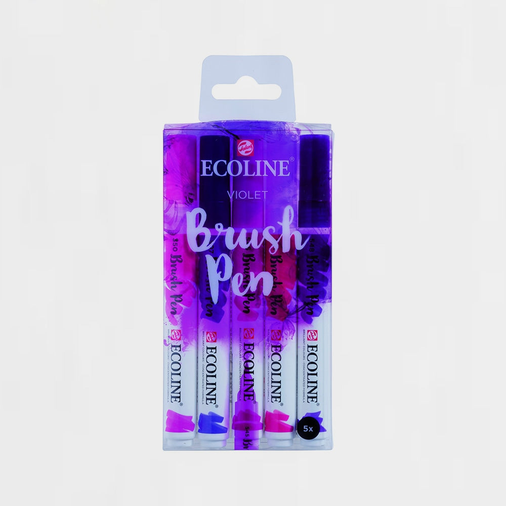 Set 5 Marker Brush Pen Violett Ecoline (1)