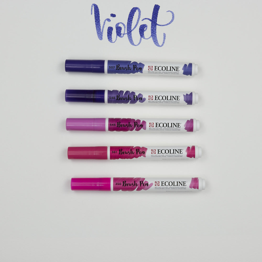 Set 5 Marker Brush Pen Violett Ecoline (1)