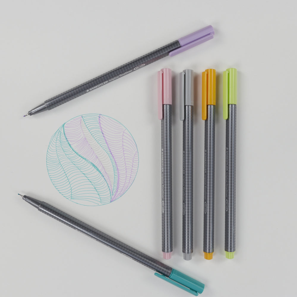 Etui mit 6 Filzstiften Triplus Fineliner Pastel (1)