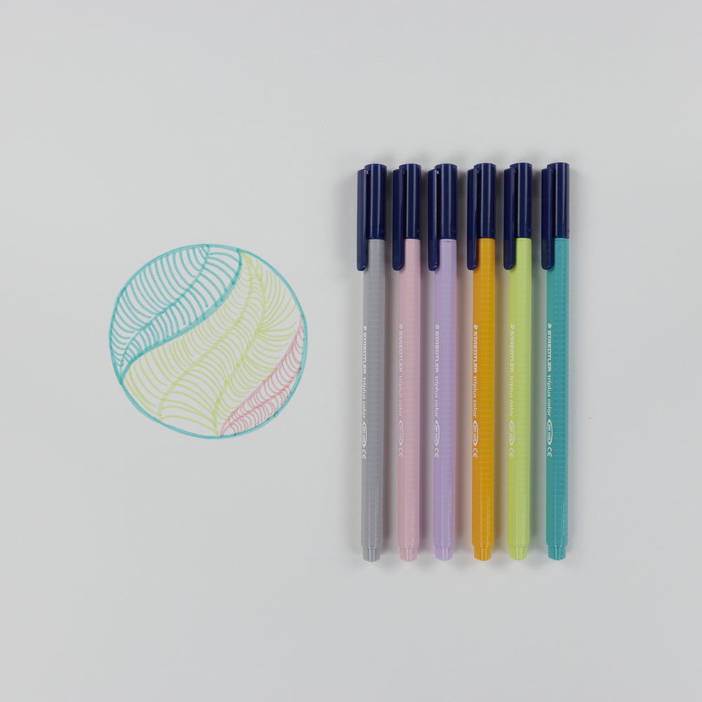 Etui mit 6 Pastellfarbenen Filzstiften Triplus 1 mm