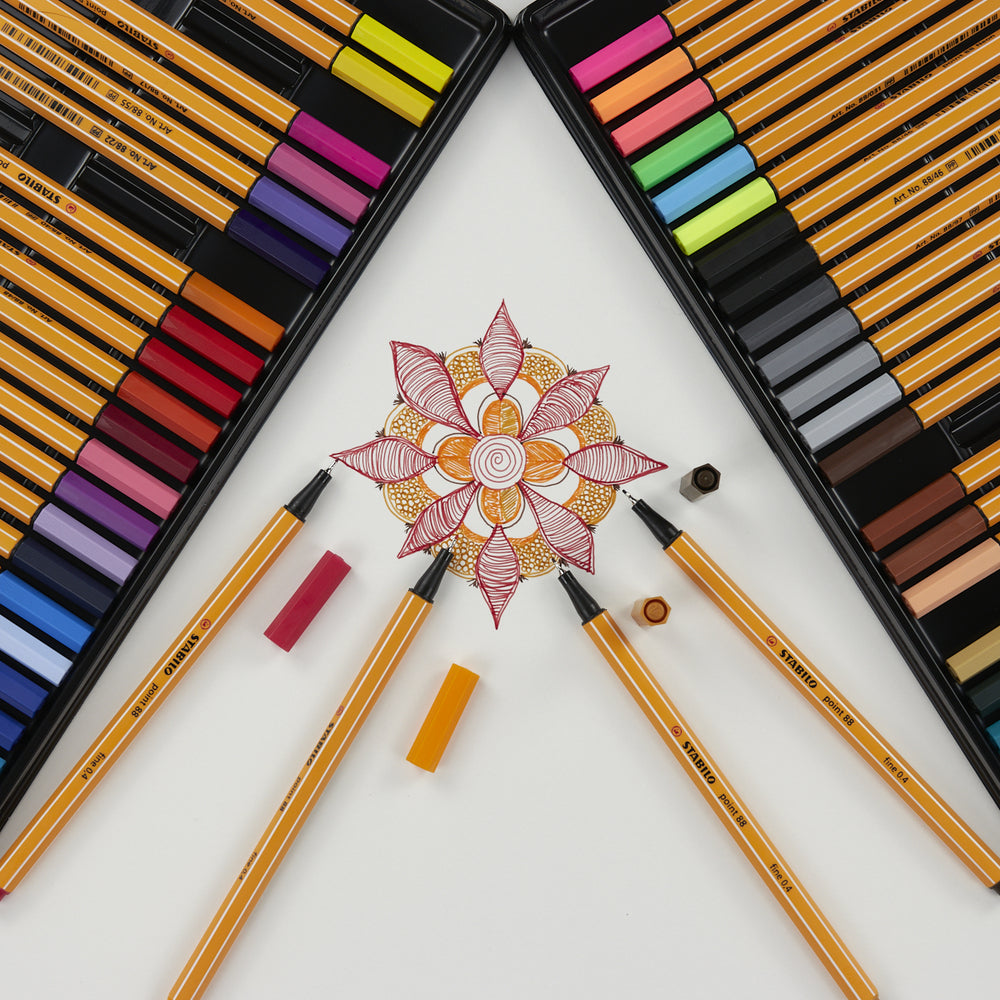 Etui mit 50 Filzstiften mit Feiner Spitze Point 88 Stabilo