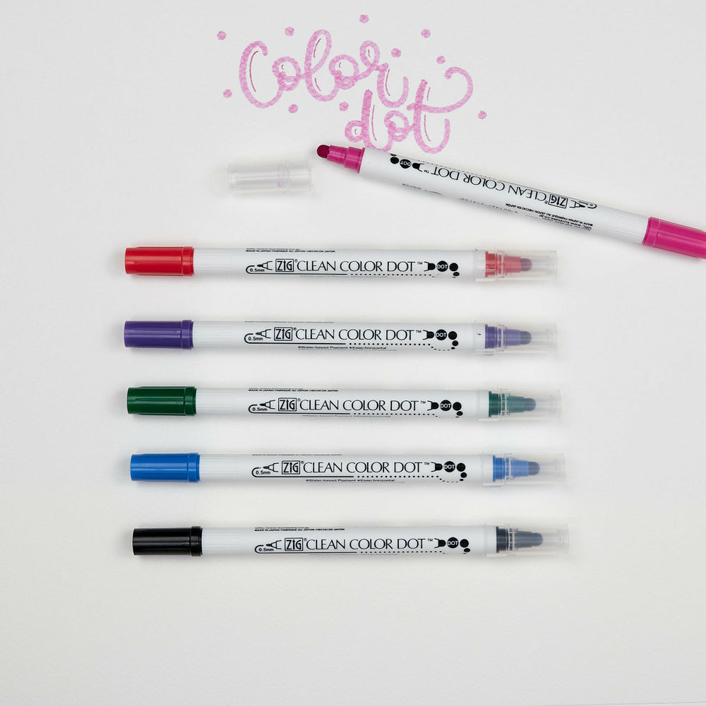 6er-Set Marker Leuchtende Farben Clean Color Dot Kuretake (1)