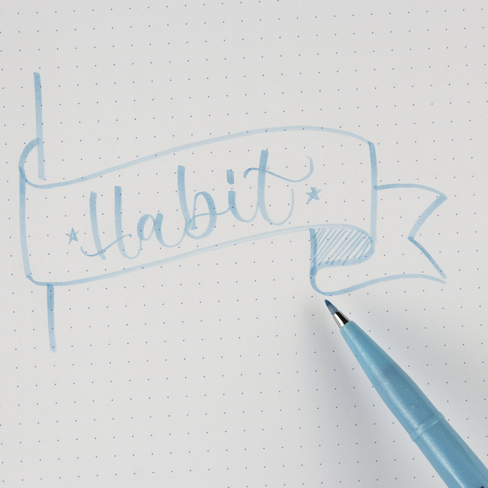 Marker Pinselspitze Sky Blue Pentel Touch (1)
