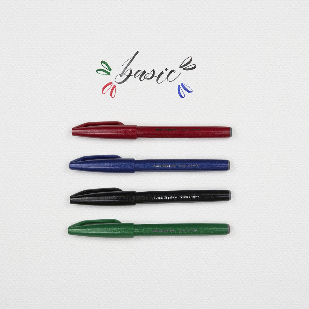 4er-Pack Marker Pinselspitze Grundfarben Pentel Touch (1)
