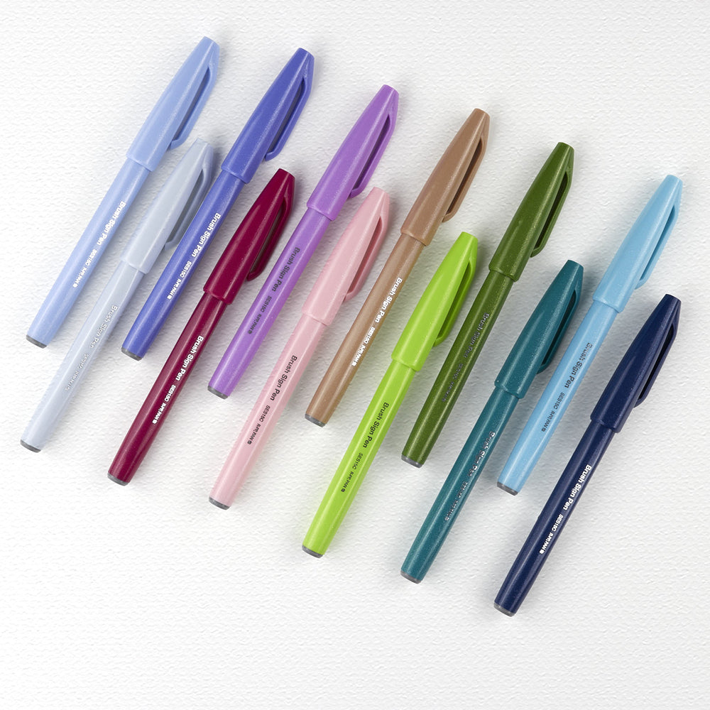 Etui 12 Marker Lettering Pastell Pentel Touch (1)