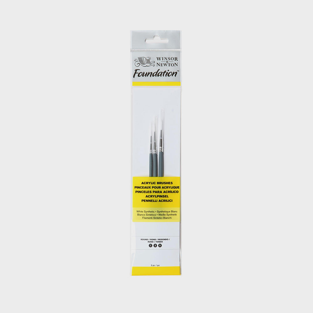 Set 3 Acrylpinsel mit Kurzem Griff Winsor & Newton