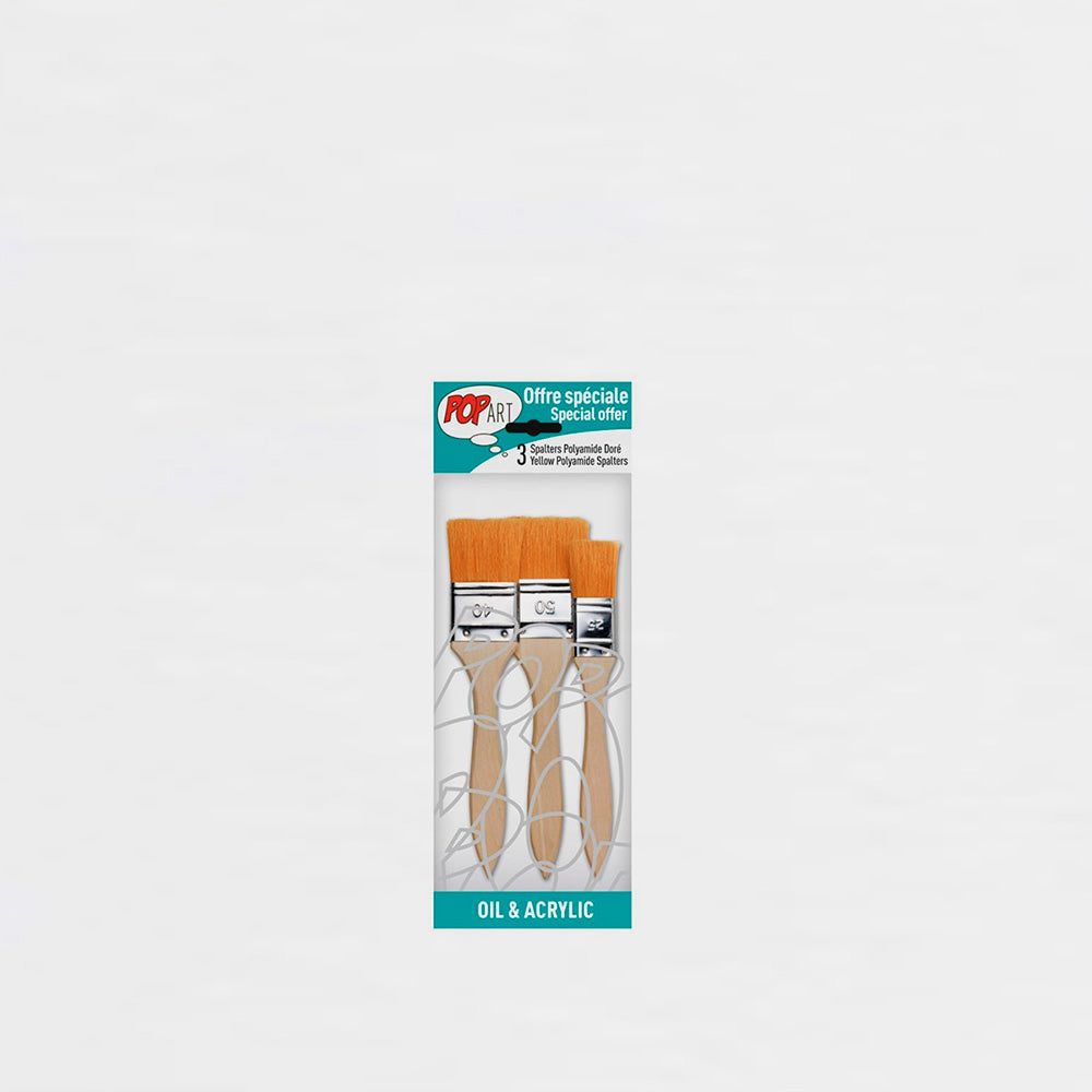 Set 3 Pinsel aus Polyamid Goldfarben Von Pebeo