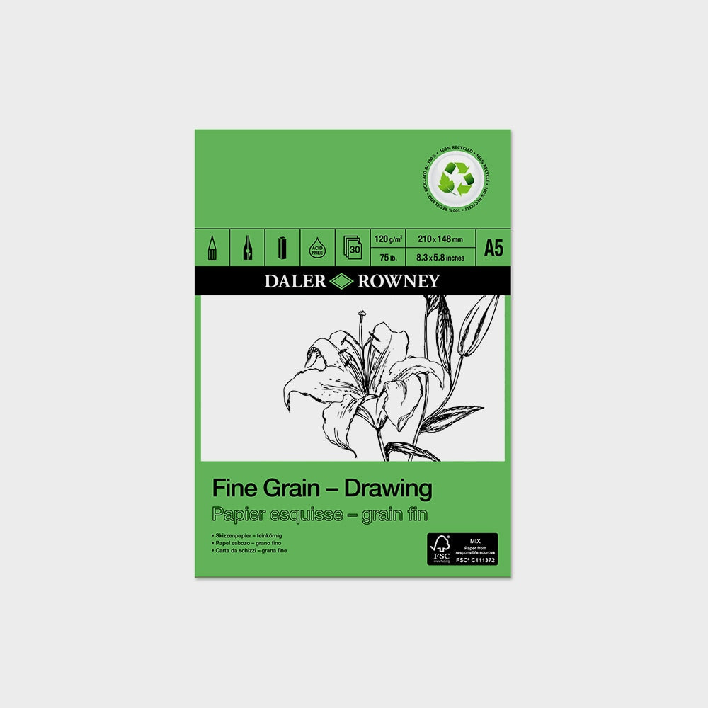Zeichenblock Recycled A5 120 g. Daler Rowney
