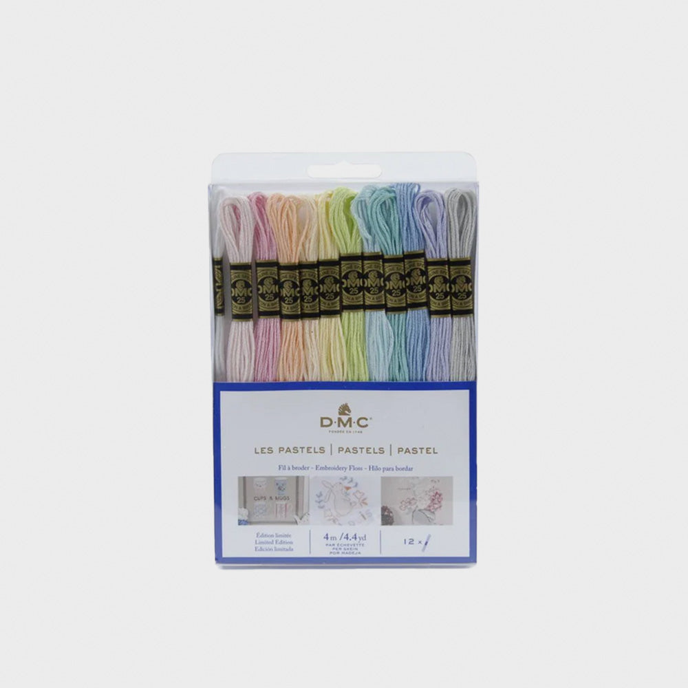 Blister Pack 12 Stickgarne Pastellfarben