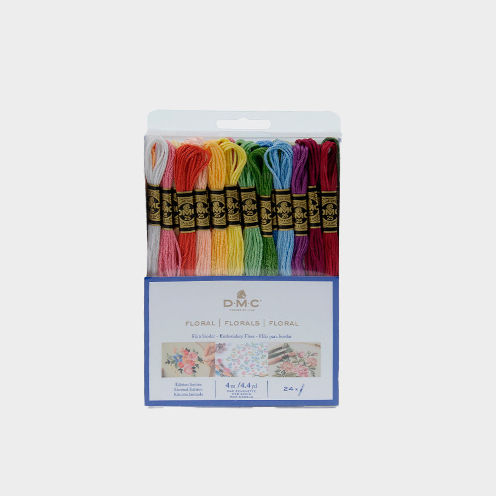Blister Pack 24 Stickgarne Blumen