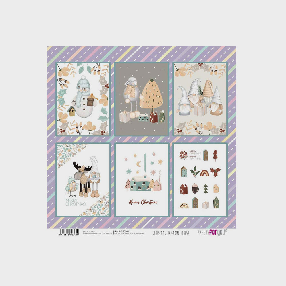 Set 10 Papiere, Scrapbooking, Zwergenwald, 30 x 30 cm (5)